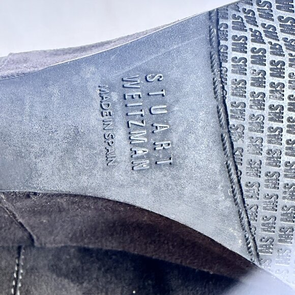 Stuart Weitzman Gray Suede Wedge Heel Ankle Boot Size 6 - Picture 12 of 14